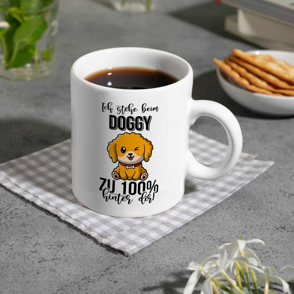 Doggy Style Kaffeebecher Ich stehe beim Doggy zu 100 % hinter dir