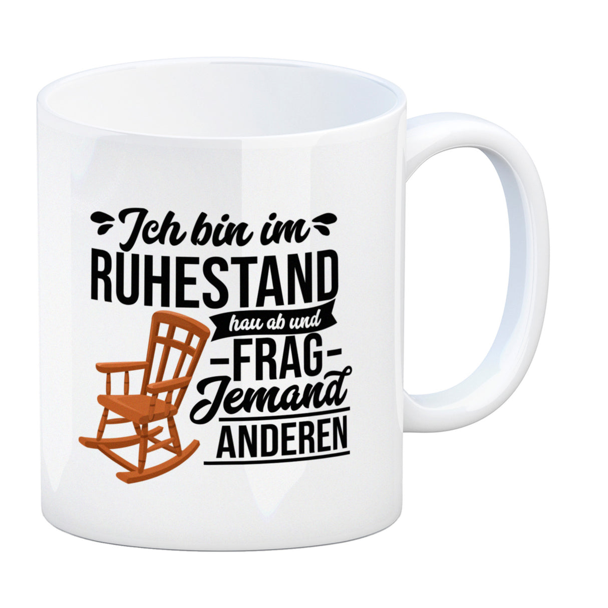 Rente Kaffeebecher mit Spruch für Rentner Ich bin im Ruhestand hau ab