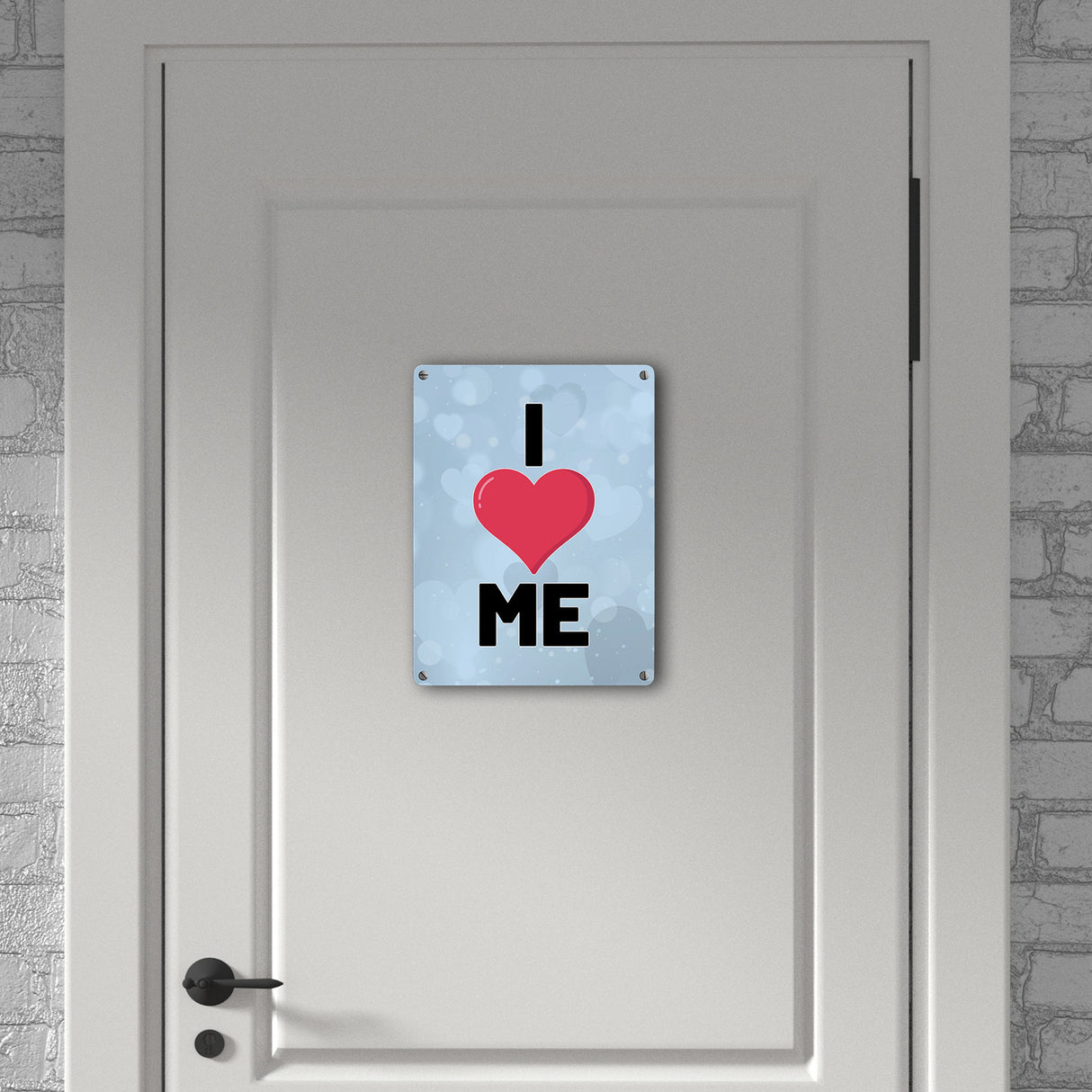 I love me Herz Metallschild in 15x20 cm für Selbstverliebte