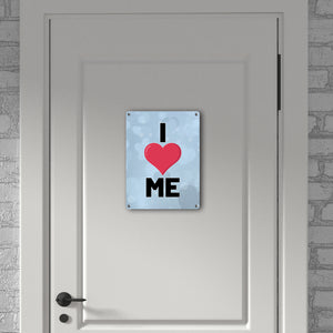I love me Herz Metallschild in 15x20 cm für Selbstverliebte