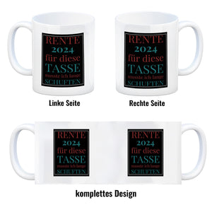 Rente 2024 Kaffeebecher eine bunte Tasse für Rentner
