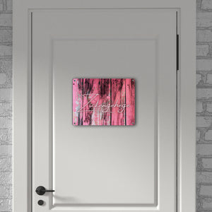Zickengehege Metallschild in 15x20 cm für deine Tochter in pink