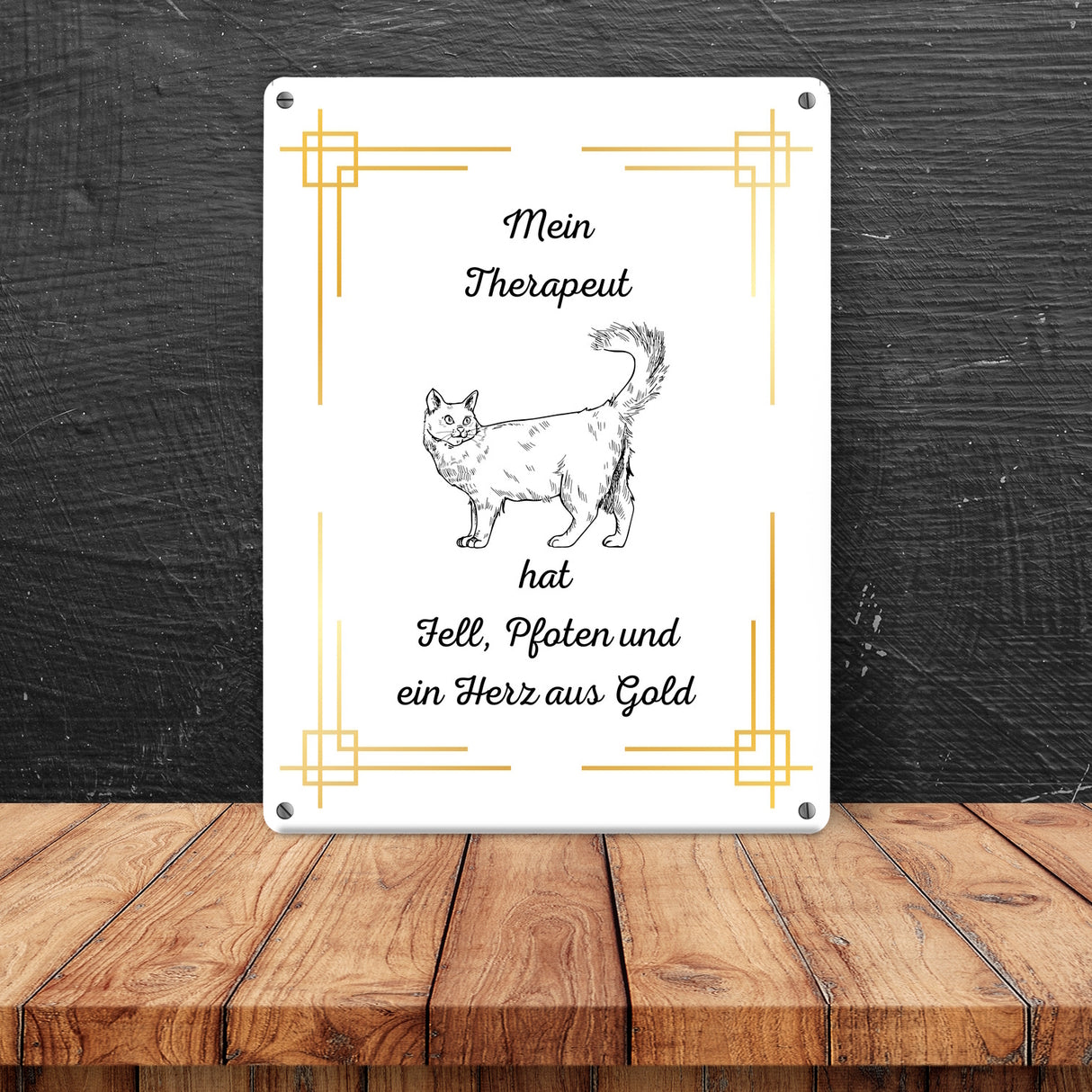 Katze Metallschild in 15x20 cm ein dekoratives Blechschild für Tierliebhaber