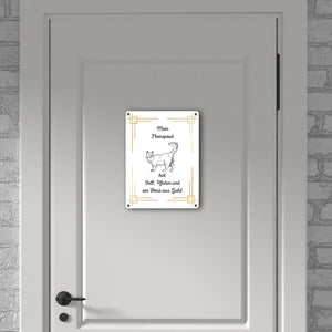 Katze Metallschild in 15x20 cm ein dekoratives Blechschild für Tierliebhaber