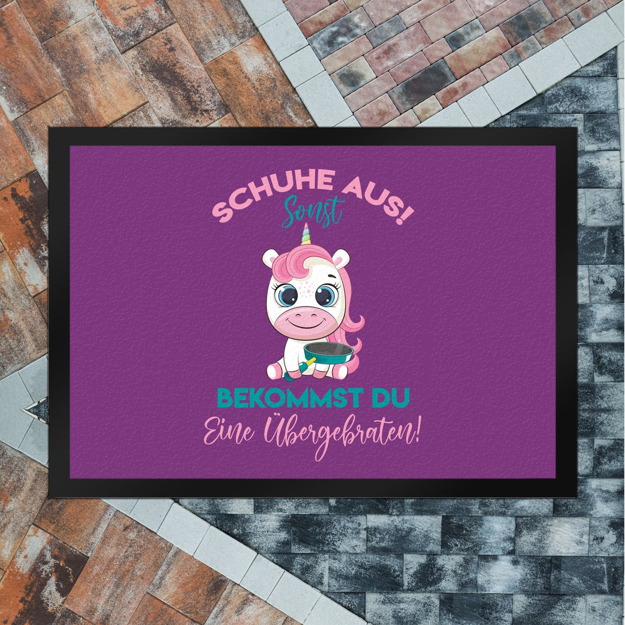 Schuhe aus Einhorn Fußmatte in 35x50 cm Du bekommst eine Übergebraten in lila