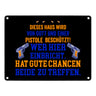 Hausbeschützer Metallschild in 15x20 cm mit Spruch