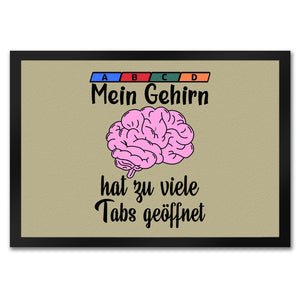 Überforderung Fußmatte in 35x50 cm in beige Mein Gehirn hat zu viele Tabs geöffnet