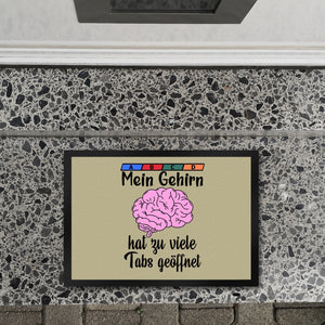 Überforderung Fußmatte in 35x50 cm in beige Mein Gehirn hat zu viele Tabs geöffnet