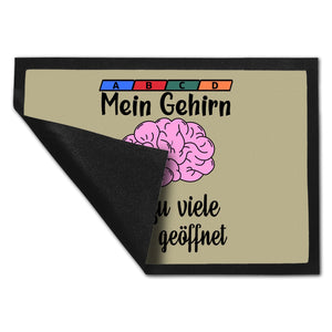 Überforderung Fußmatte in 35x50 cm in beige Mein Gehirn hat zu viele Tabs geöffnet