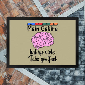 Überforderung Fußmatte in 35x50 cm in beige Mein Gehirn hat zu viele Tabs geöffnet