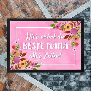 Hier wohnt die Beste Mama aller Zeiten Fußmatte zum Muttertag