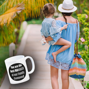 Manager of our Family Kaffeebecher mit Spruch für Mama zum Muttertag