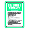 Erzeuger Company Metallschild in türkis für Eltern