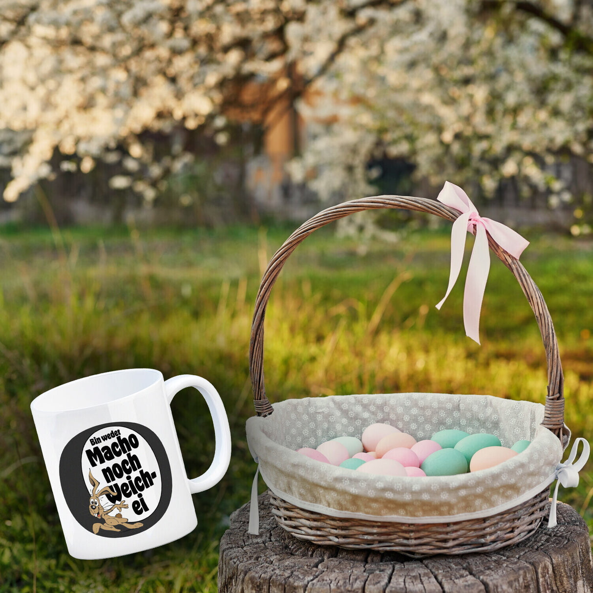 Weder Macho noch Weichei Kaffeebecher mit Osterhase