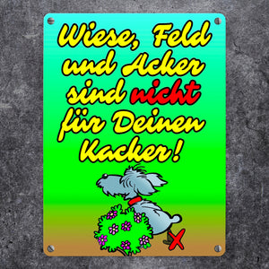 Kein Hundeklo Metallschild mit lustigem Spruch