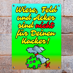 Kein Hundeklo Metallschild mit lustigem Spruch
