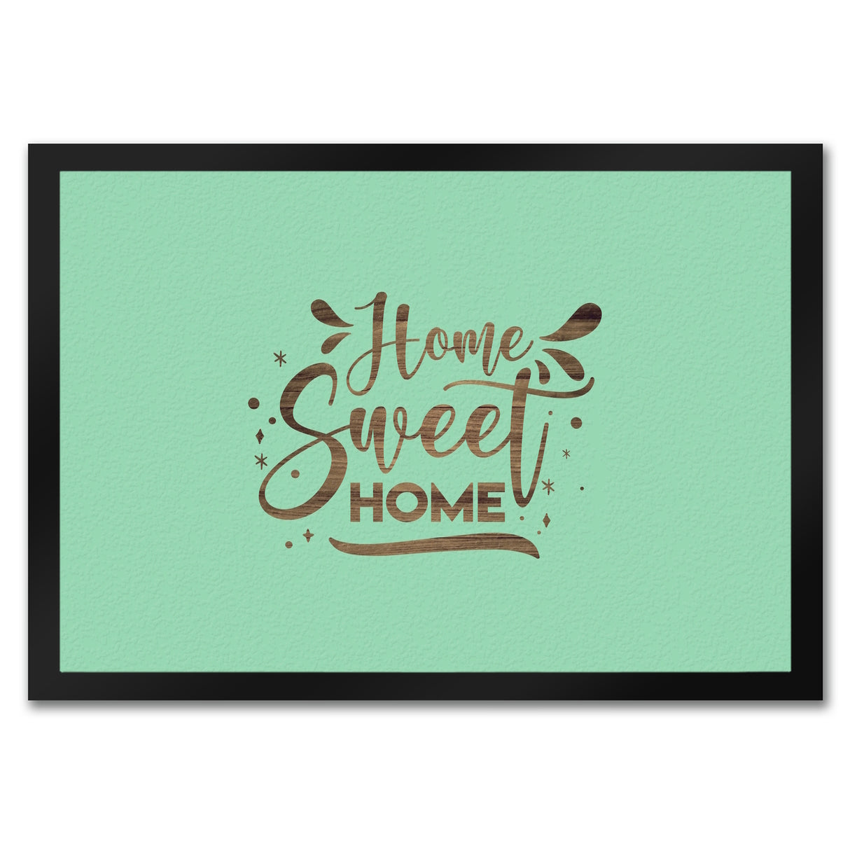 Home Sweet Home Fußmatte in 35x50 cm mit mintfarbenem Hintergrund