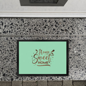 Home Sweet Home Fußmatte in 35x50 cm mit mintfarbenem Hintergrund