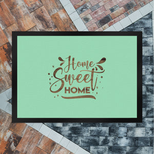 Home Sweet Home Fußmatte in 35x50 cm mit mintfarbenem Hintergrund