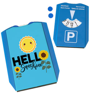 Gute Laune Parkscheibe mit Spruch Hello Sunshine