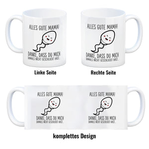 Spermium Muttertag Kaffeebecher mit Spruch Alles gute Mama