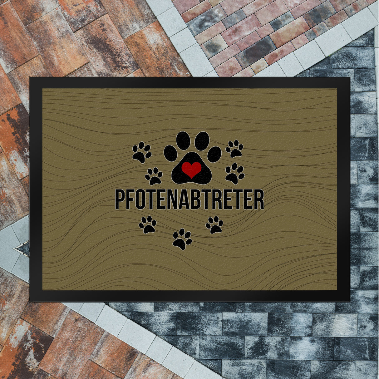 Pfotenabtreter Fußmatte in 35x50 cm in braun für Hundebesitzer und Tierfreunde