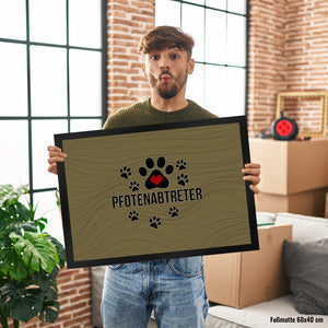 Pfotenabtreter Fußmatte in 35x50 cm in braun für Hundebesitzer und Tierfreunde