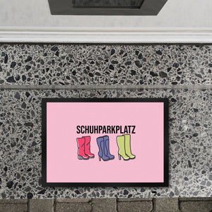 Schuhparkplatz Fußmatte in 35x50 cm in rosa mit Schuhmotiv für Frauen