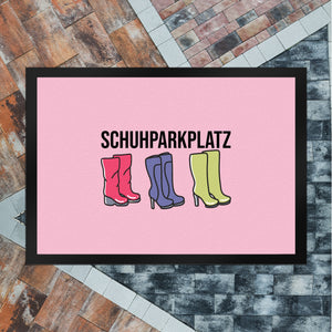 Schuhparkplatz Fußmatte in 35x50 cm in rosa mit Schuhmotiv für Frauen