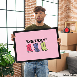 Schuhparkplatz Fußmatte in 35x50 cm in rosa mit Schuhmotiv für Frauen