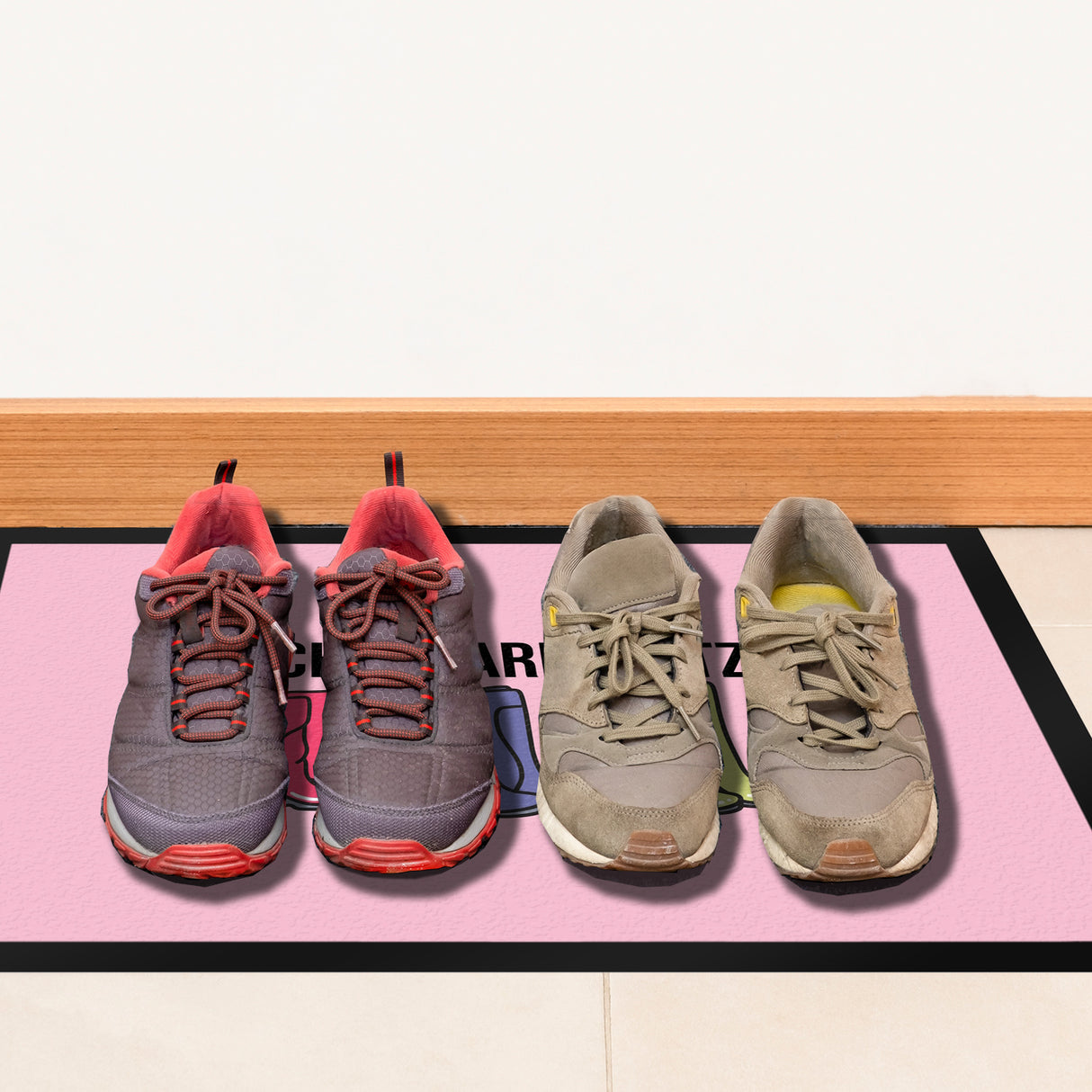 Schuhparkplatz Fußmatte in 35x50 cm in rosa mit Schuhmotiv für Frauen