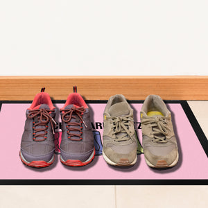 Schuhparkplatz Fußmatte in 35x50 cm in rosa mit Schuhmotiv für Frauen