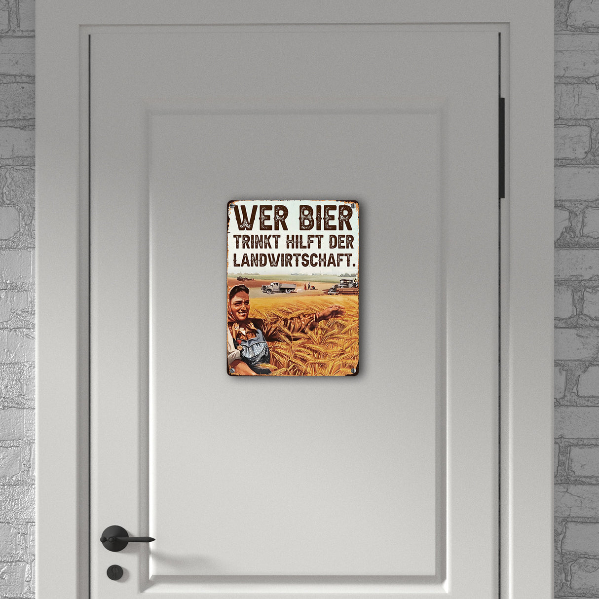 Wer Bier trinkt hilft der Landwirtschaft Metallschild in 15x20 cm