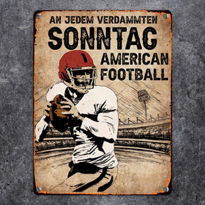 American Football Metallschild in 15x20 cm für echte Footballfans