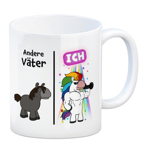 Andere Väter - ICH Kaffeebecher zum Vatertag mit coolem Einhorn