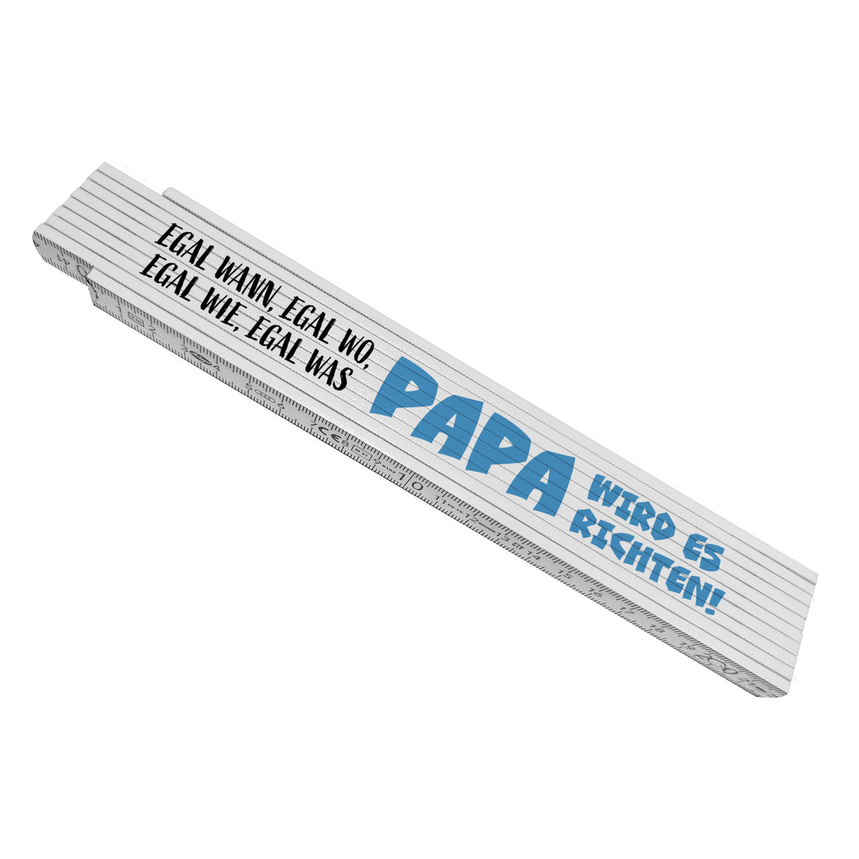 Papa wird es richten Meterstab aus Holz