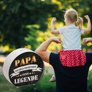 Papa ein Held ein Mythos eine Legende Spardose