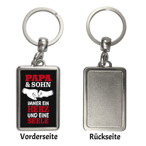 Papa & Sohn ein Herz und eine Seele Schlüsselanhänger mit Spruch