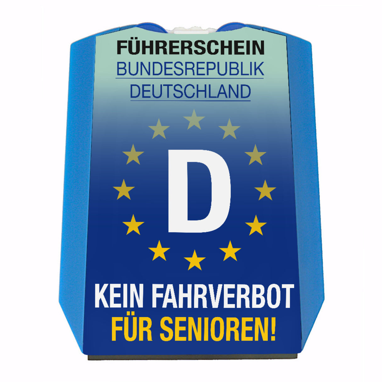 Kein Fahrverbot für Senioren Parkscheibe mit Eiskratzer und 2 Einkaufswagenchips
