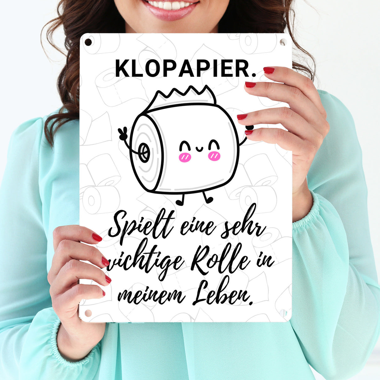 Klopapier Metallschild in 15x20 cm Eine sehr wichtige Rolle in meinem Leben