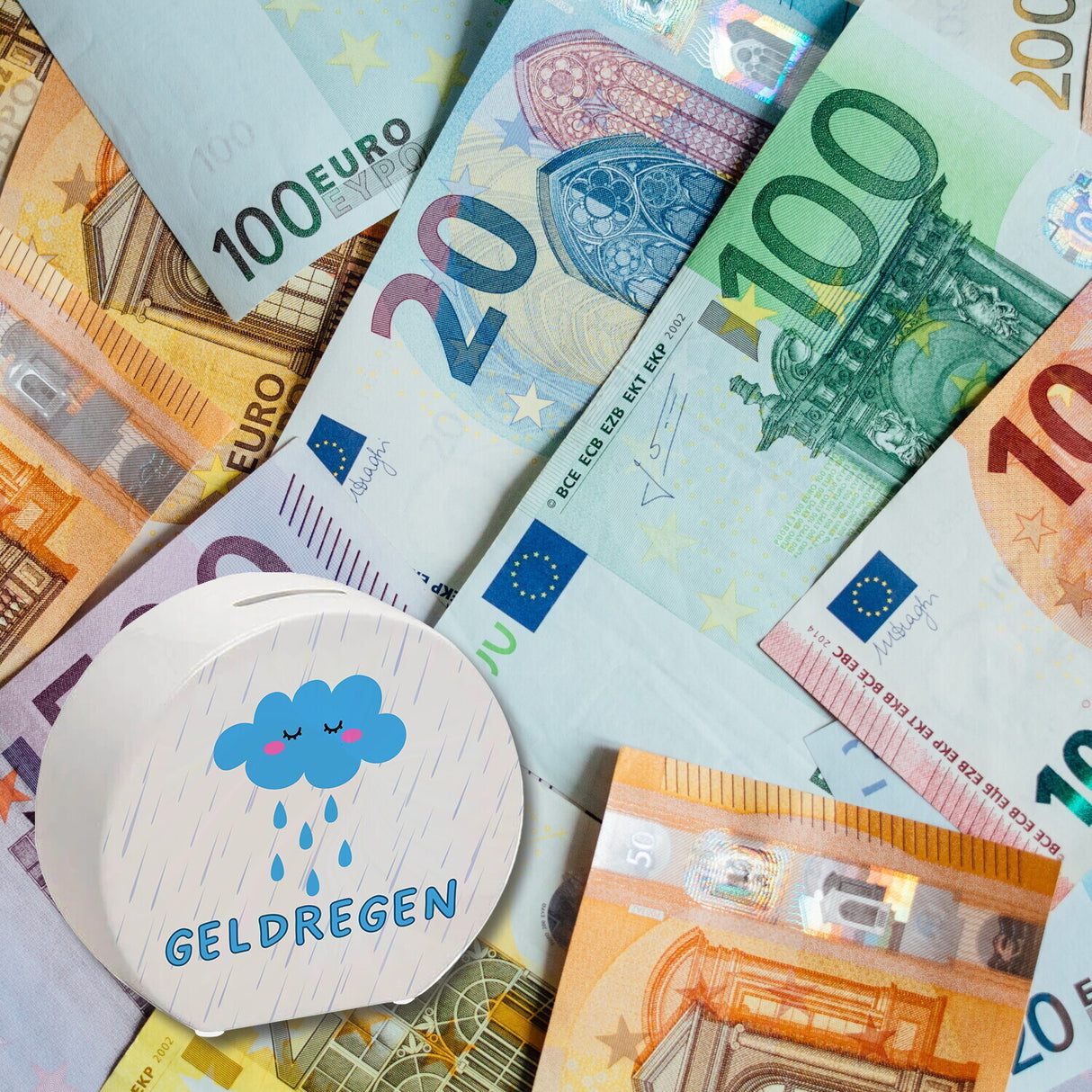 Geldregen Spardose mit süßer Wolke