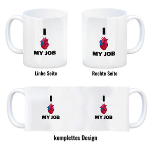 I love my job Krankenhaus Kaffeebecher mit menschlichem Herz
