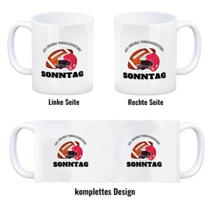 American Football Kaffeebecher mit Spruch An jedem verdammten Sonntag