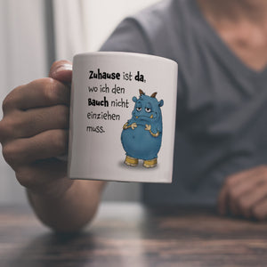 Freches Monster Kaffeebecher mit lustigem Spruch