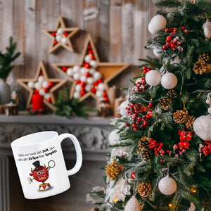 Freches Monster Kaffeebecher mit lustigem Spruch