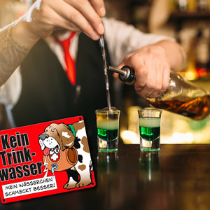Kein Trinkwasser Metallschild mit Schweizer Alpenhund