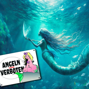 Angeln leider verboten Metallschild