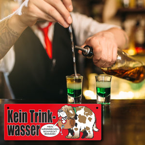 Kein Trinkwasser Metallschild mit Schweizer Alpenhund