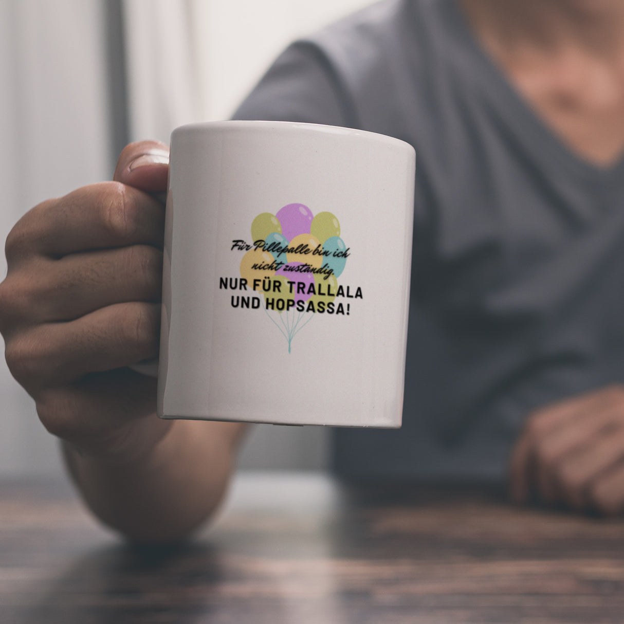 Pillepalle Kaffeebecher mit Ballons und Spruch