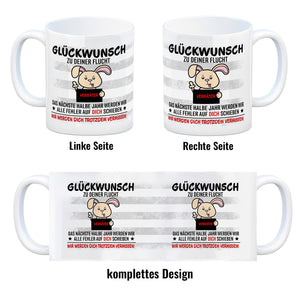 Glückwunsch zur Flucht, Verräter Mittelfinger Kaffeebecher mit Hase
